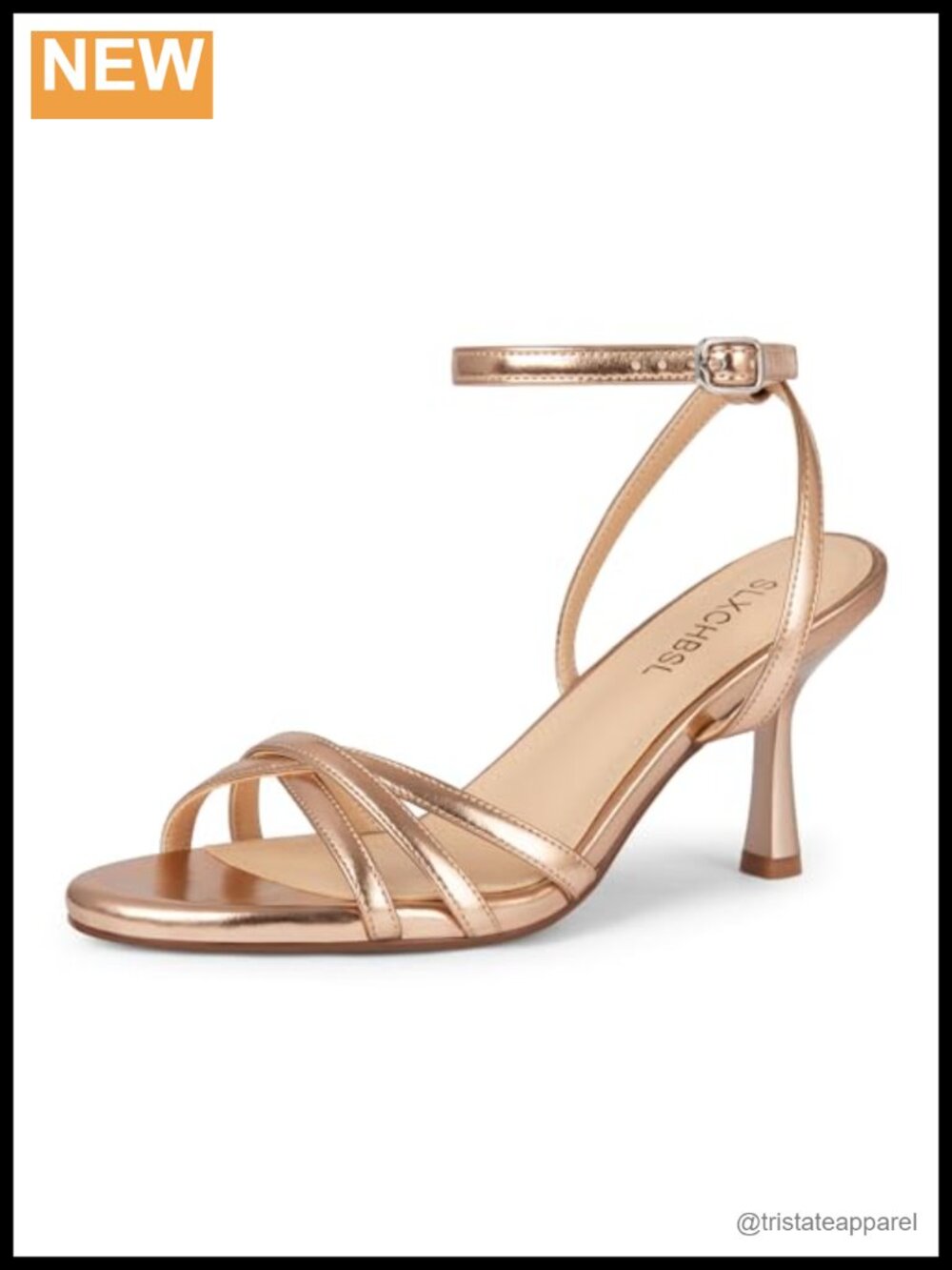 Womens Strappy Kitten Heel Sandals 3 Inch Open Toe Ankle Strap PU